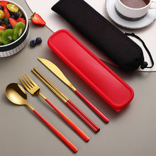 Load image into Gallery viewer, Portable Travel Utensil Set, Reusable Stainless Steel Set with Case
