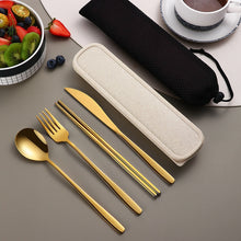 Load image into Gallery viewer, Portable Travel Utensil Set, Reusable Stainless Steel Set with Case
