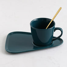 Load image into Gallery viewer, Ceramic Coffee Mug And Tray Set
